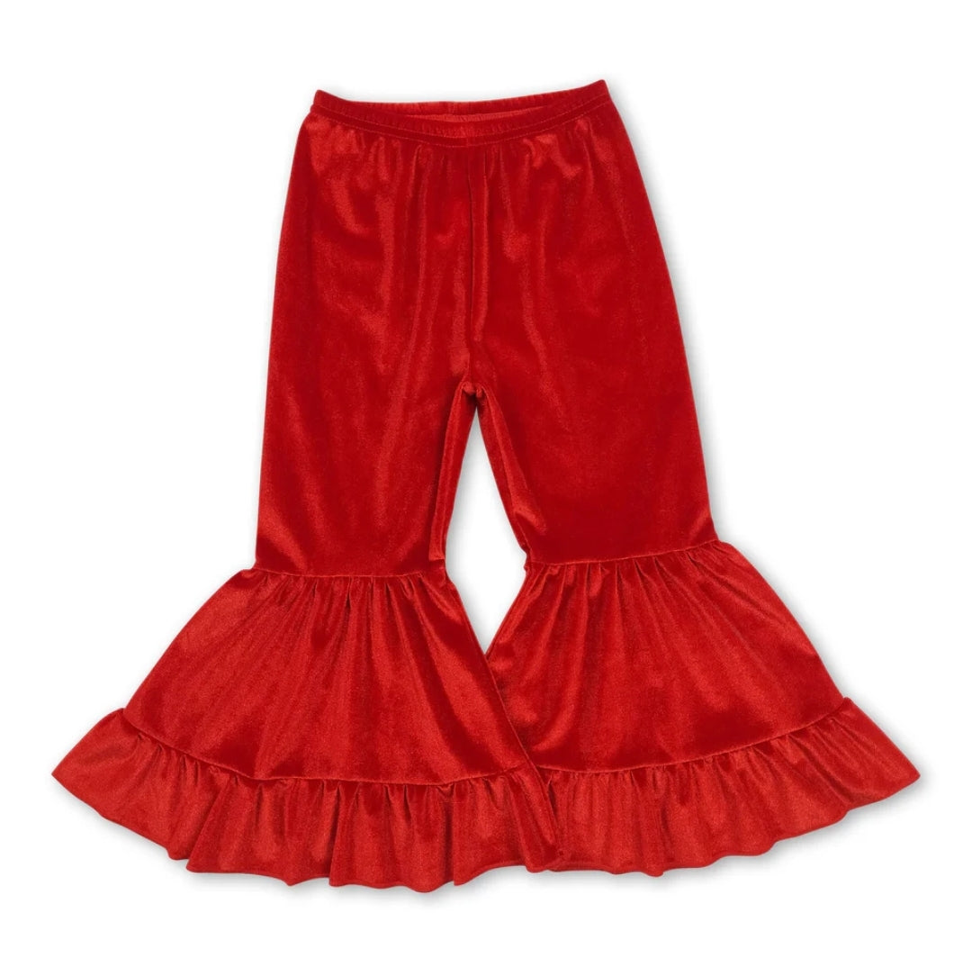 Velvet bell bottom pants