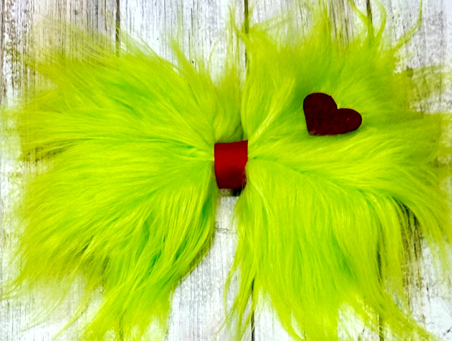 grinch fur hairbow