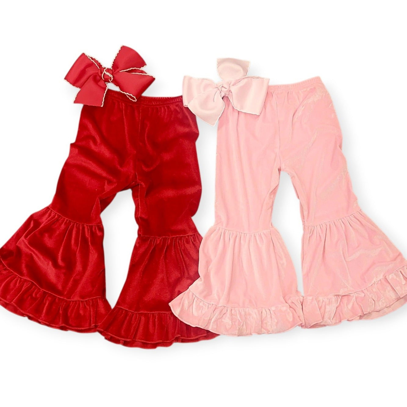 Velvet bell bottom pants