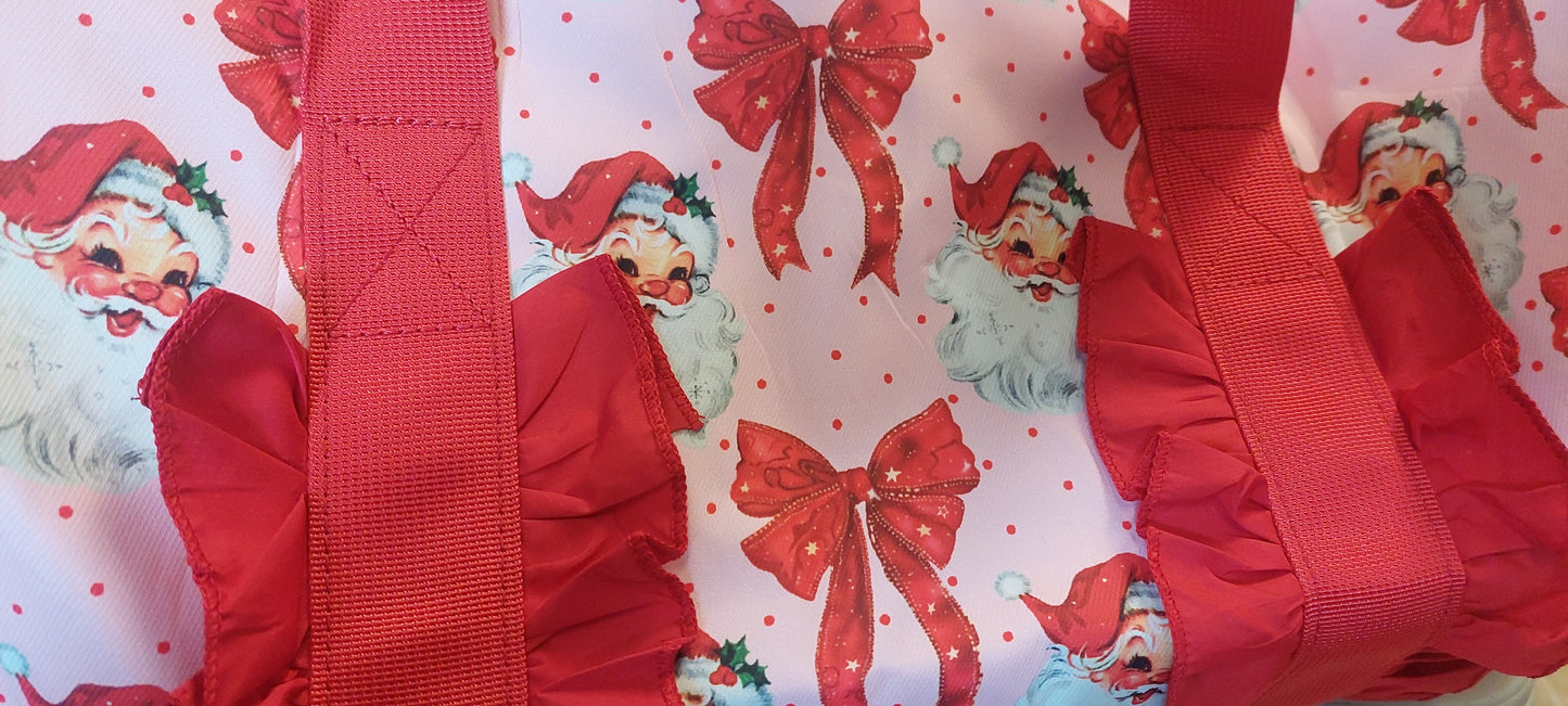 Christmas ruffle duffel