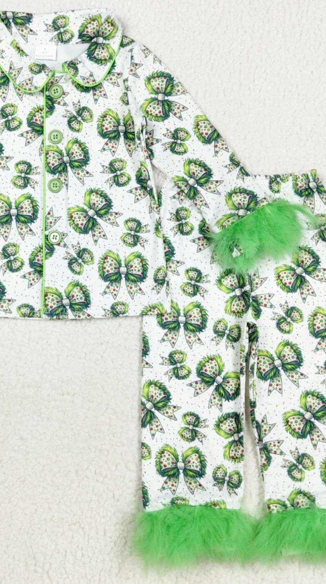 Fur trim Holiday pajamas