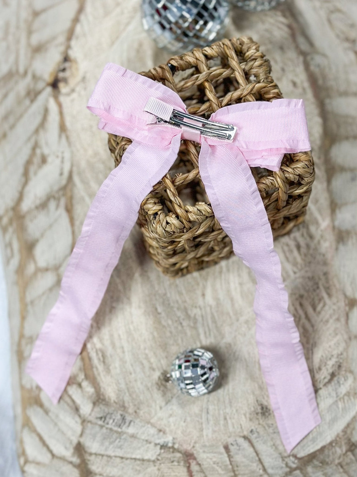 Ruffle Edge Ribbon Hair Bow | Alligator Clip