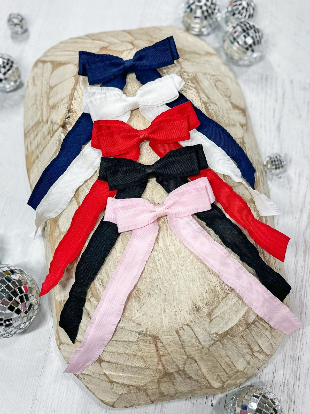 Ruffle Edge Ribbon Hair Bow | Alligator Clip