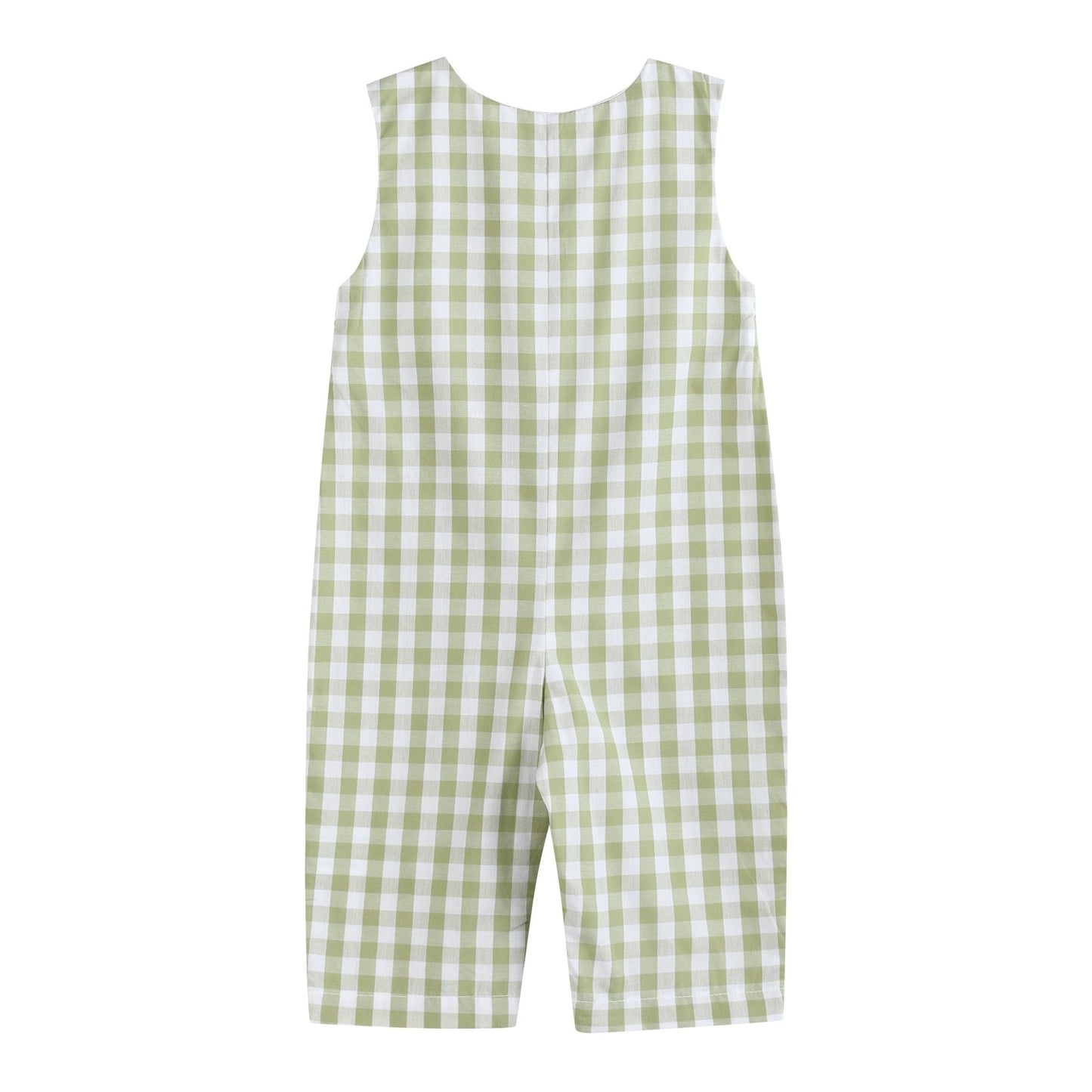 Sage Green Gingham Pumpkin Smocked Longalls