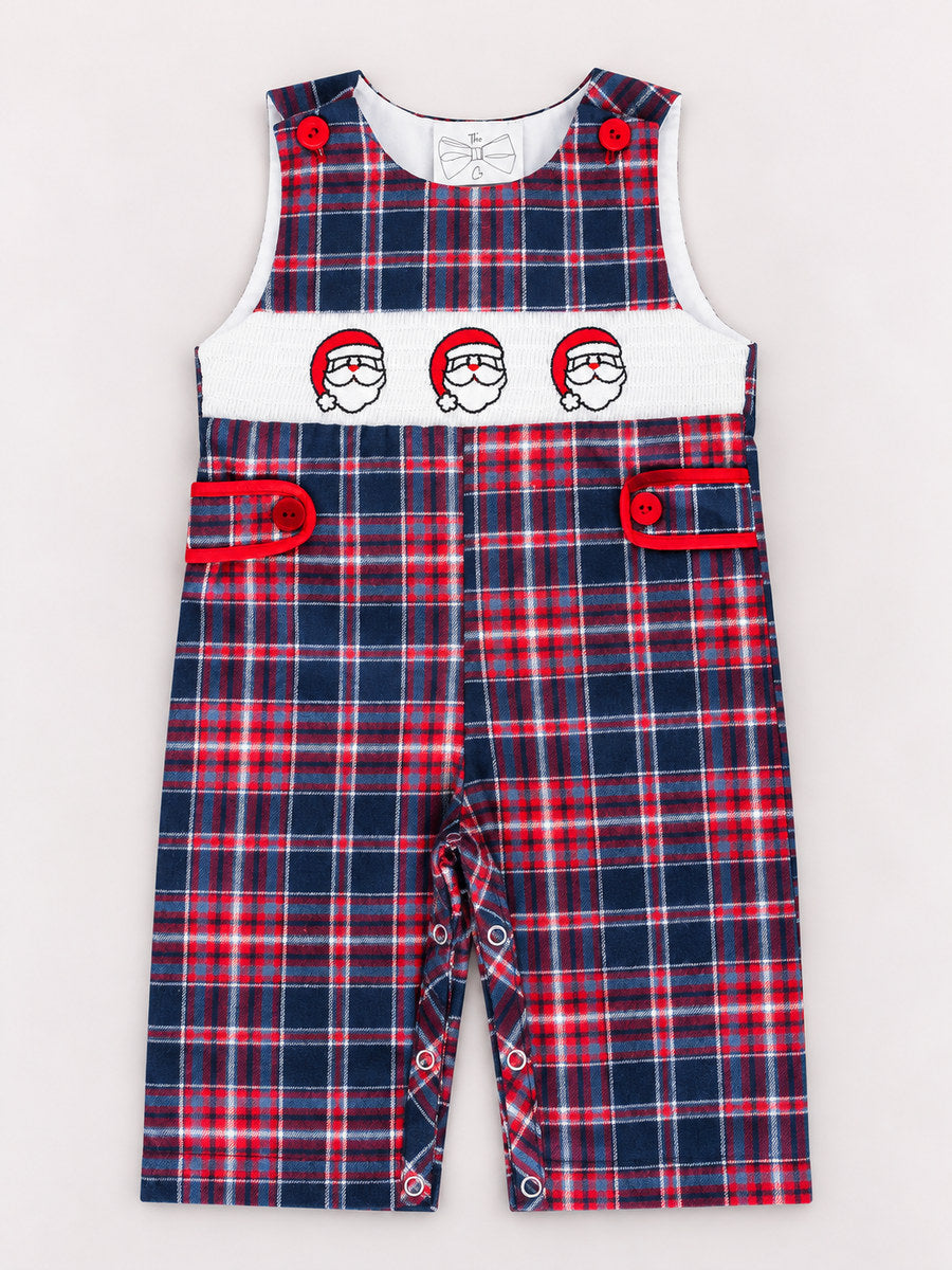 Santa Trio Plaid Infant Boys Onesie
