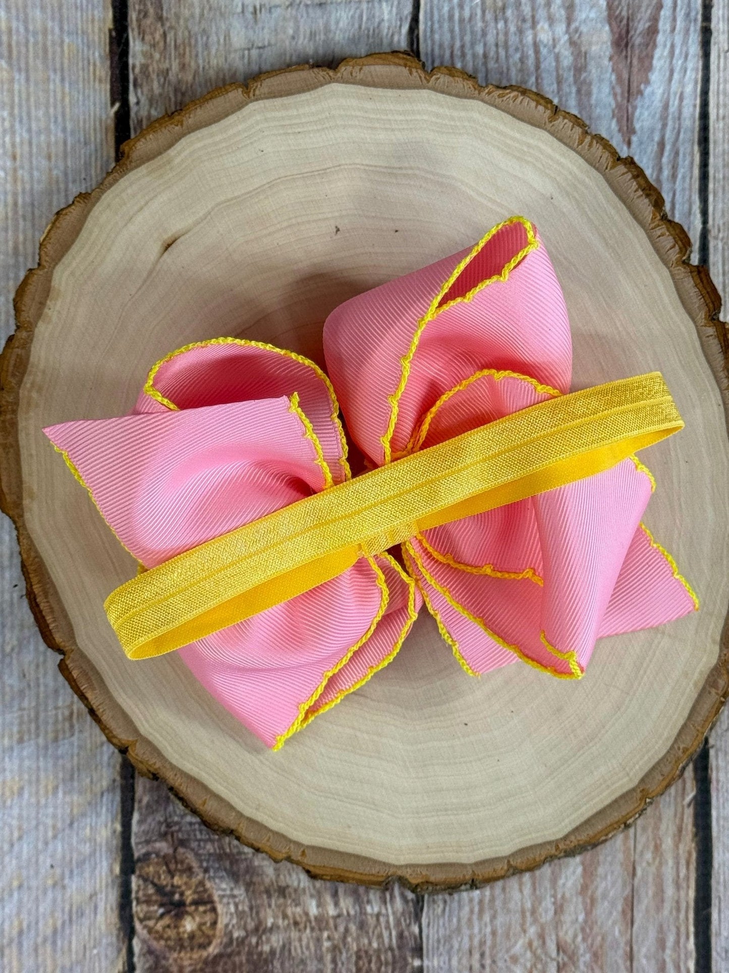 School Bus Embroidered Moonstitch Hair Bow | Clip or Headband