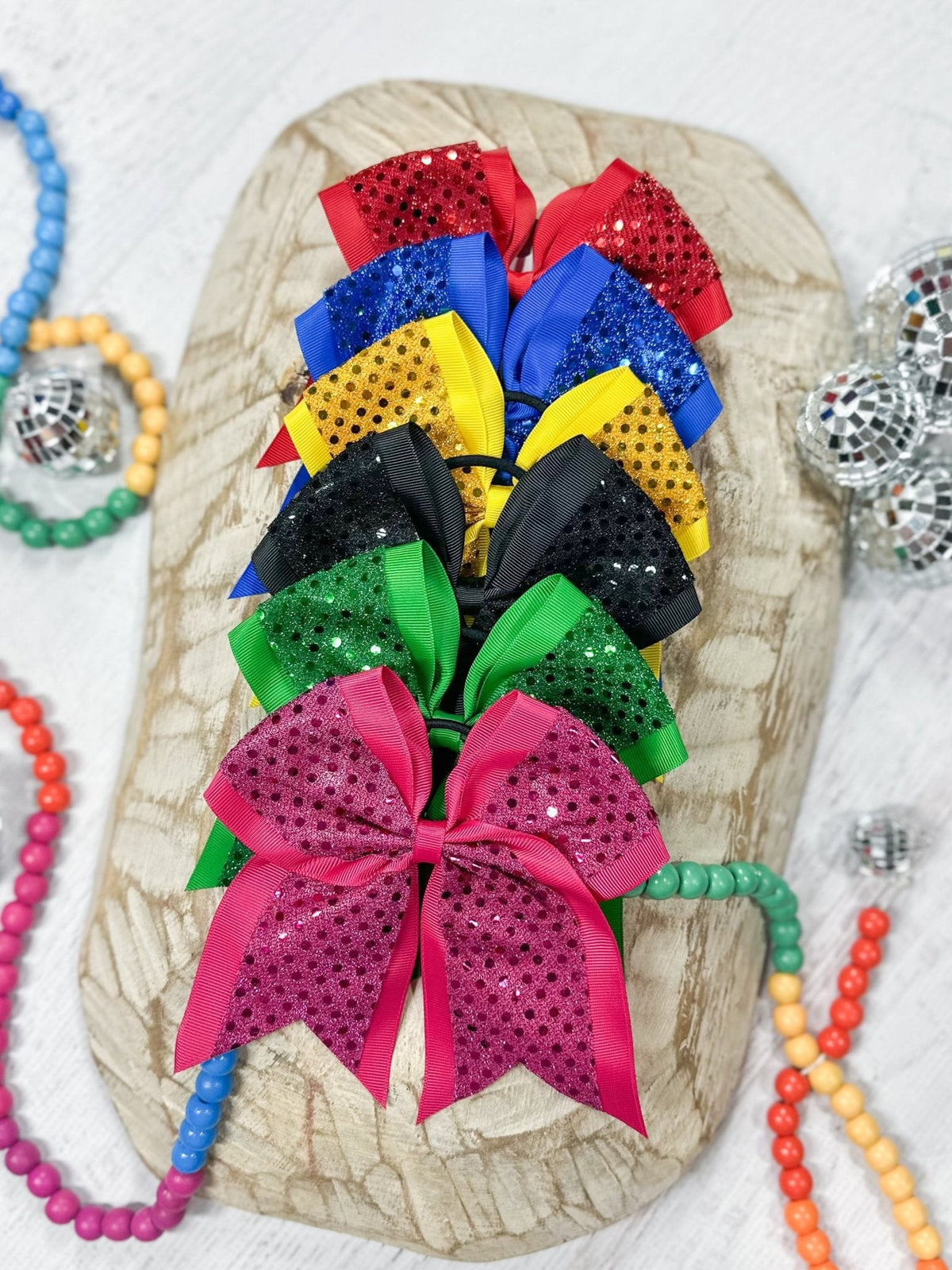 Sequin Cheer Hair Bows