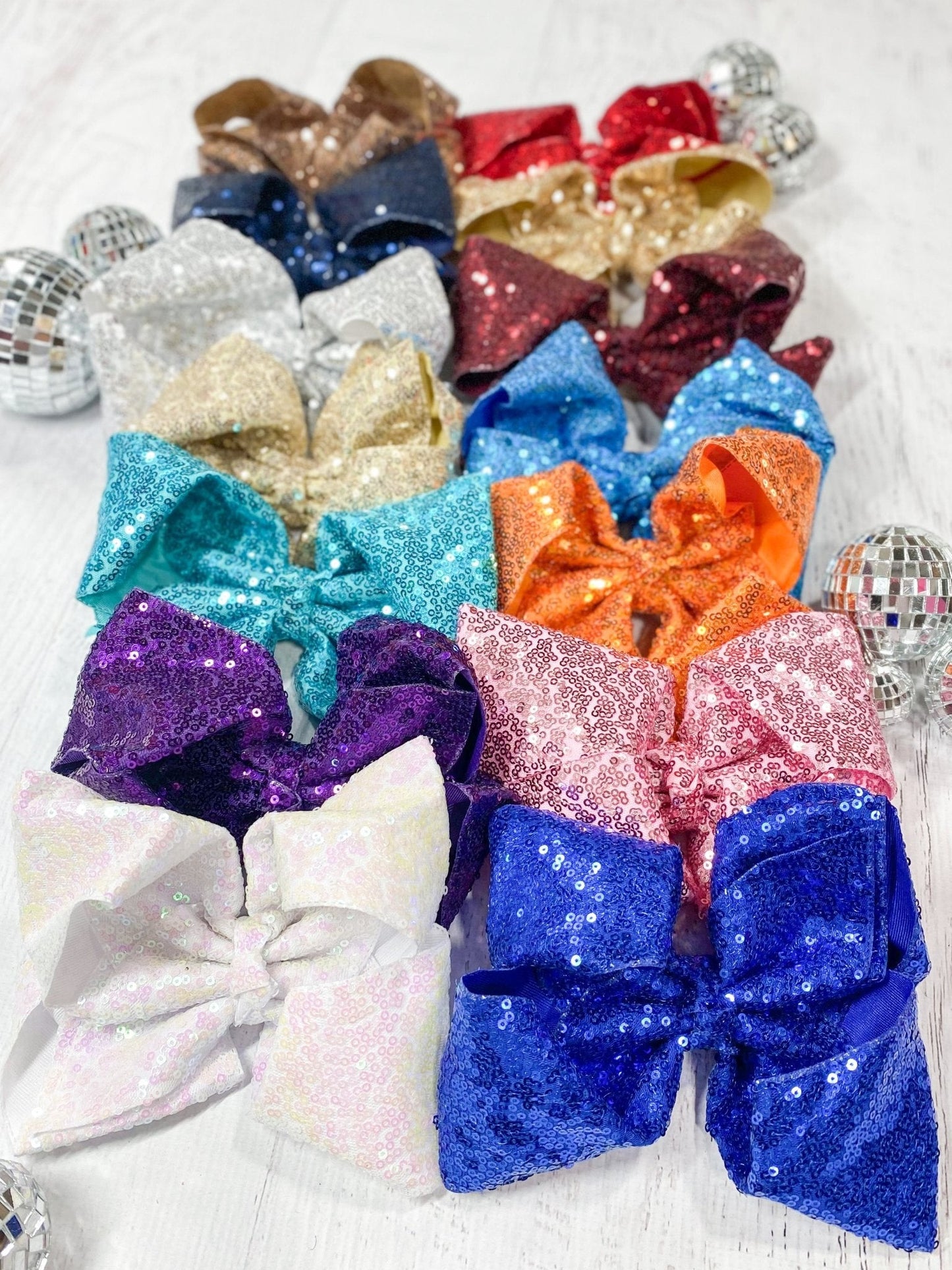6.5" Sequin Texas Size Hair Bows | Alligator Clip