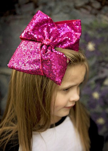 6.5" Sequin Texas Size Hair Bows | Alligator Clip
