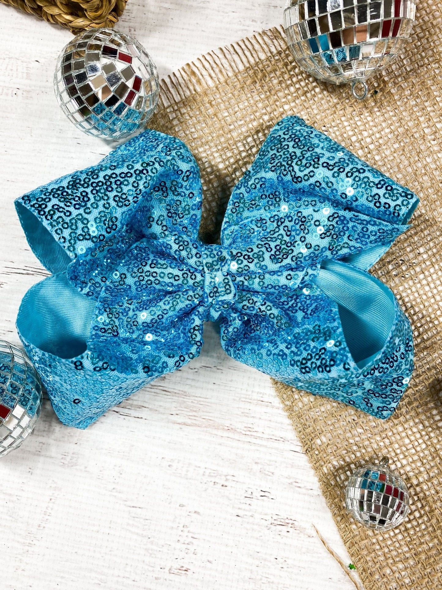 6.5" Sequin Texas Size Hair Bows | Alligator Clip