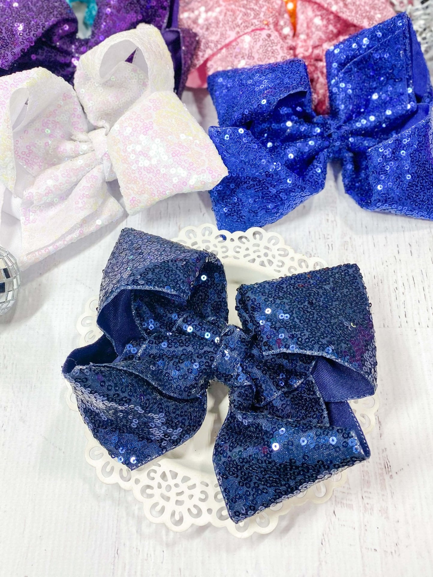 6.5" Sequin Texas Size Hair Bows | Alligator Clip
