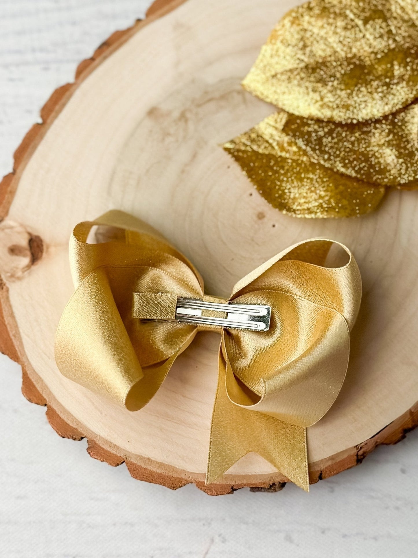 4.5" Shimmer Satin Hair Bows | Alligator Clip