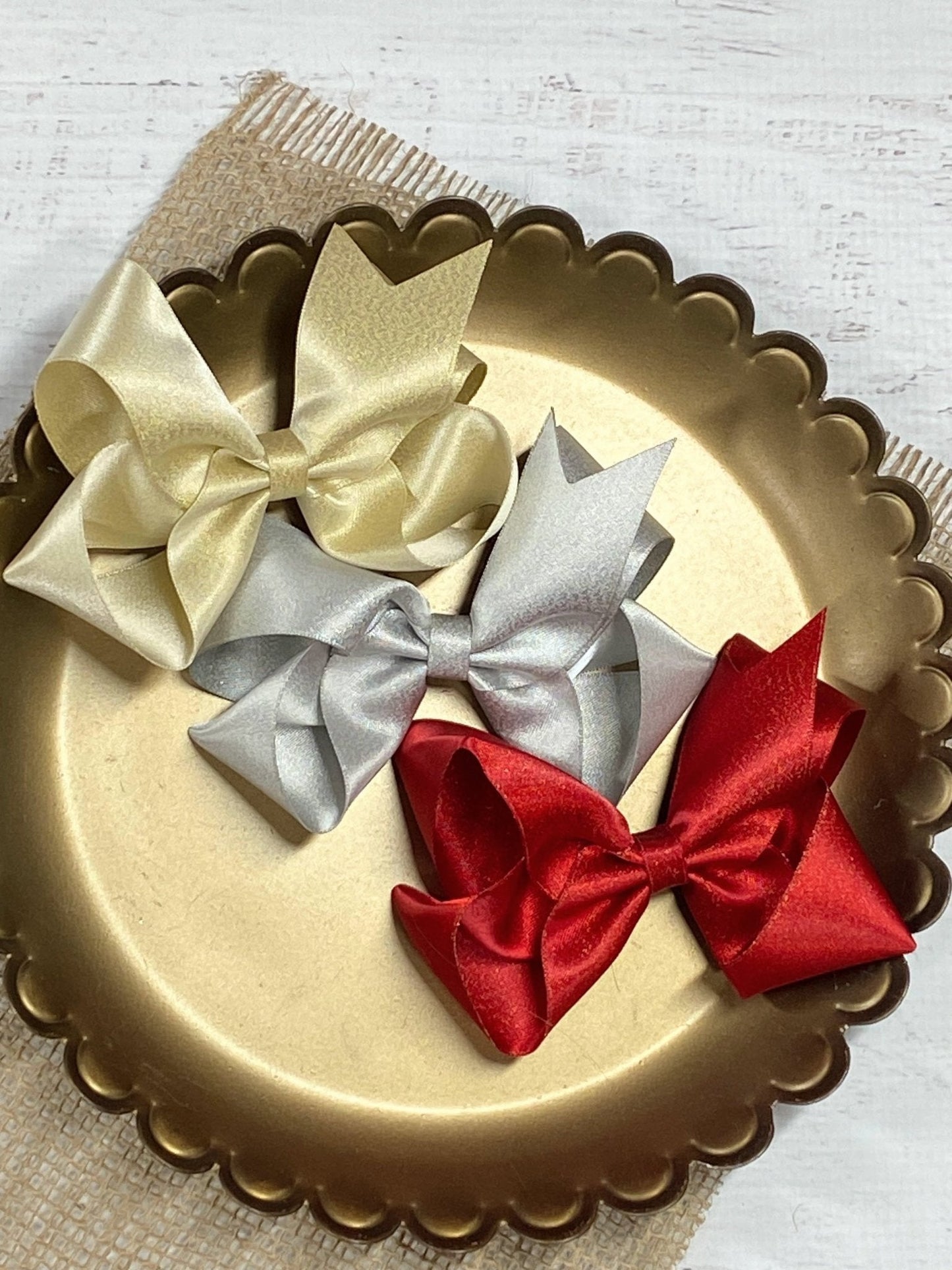 4.5" Shimmer Satin Hair Bows | Alligator Clip