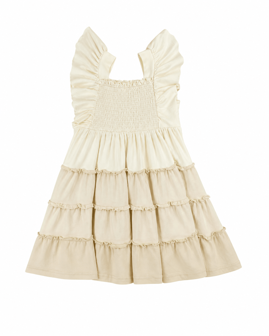 Sugar Cookie Tiered Dress | Girls Cream & Neutral Ruffle Twirl Dress