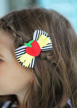 Teacher's Favorite Apple Bow Clippie