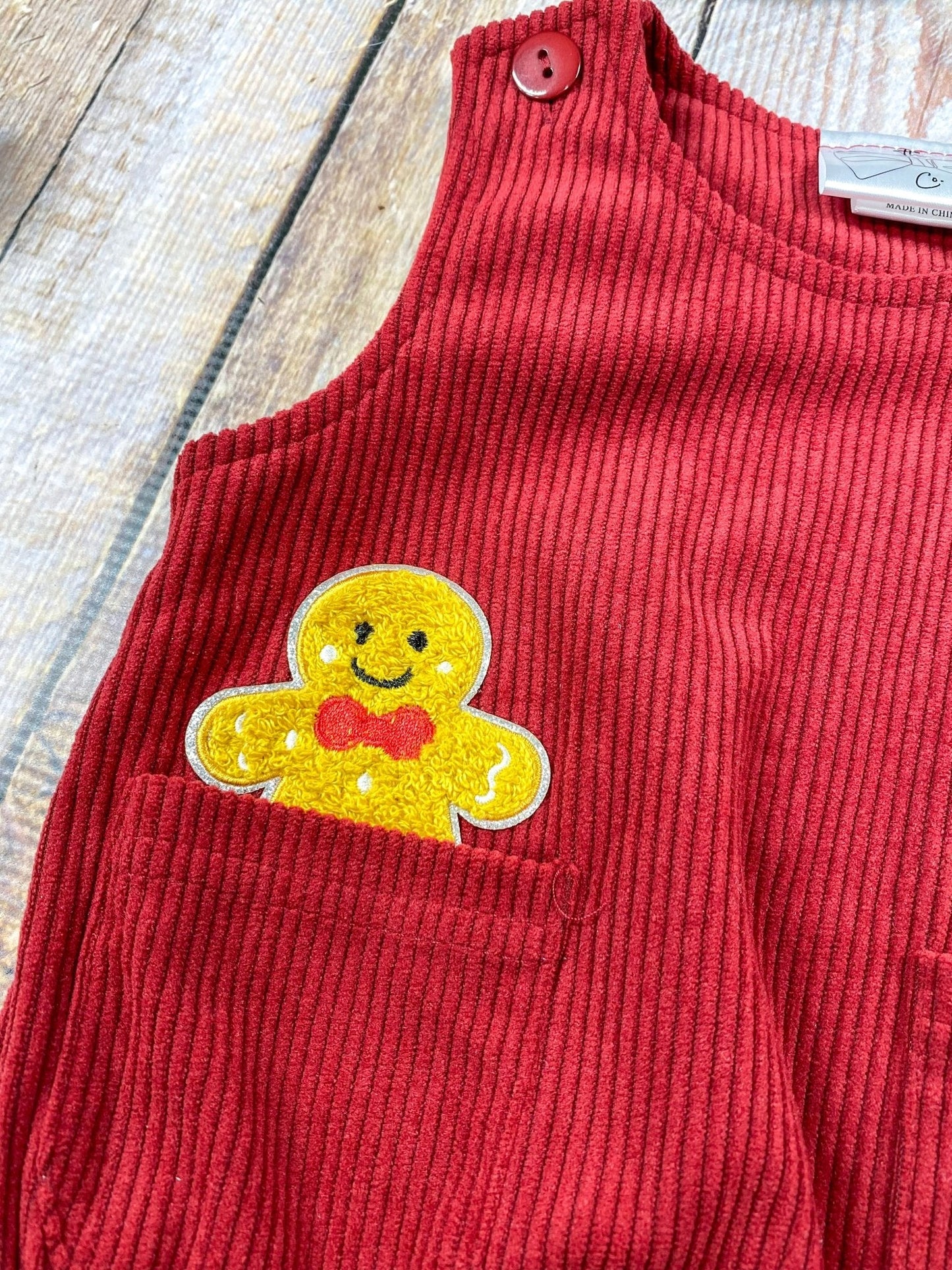 Timeless Gingerbread & Bows Infant Corduroy Romper