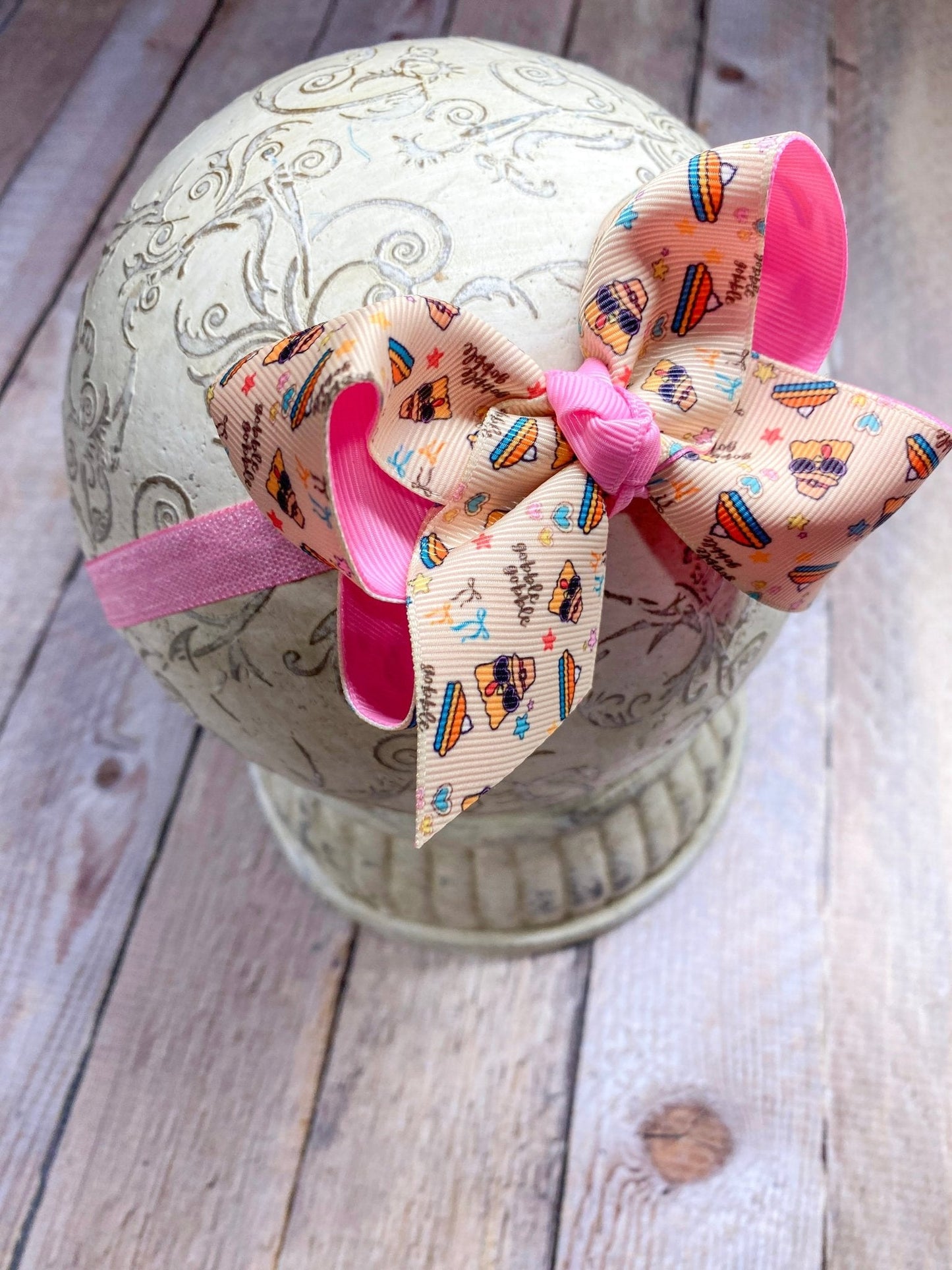 Trendy Turkey Double Layer Hair Bow | Clip or Headband