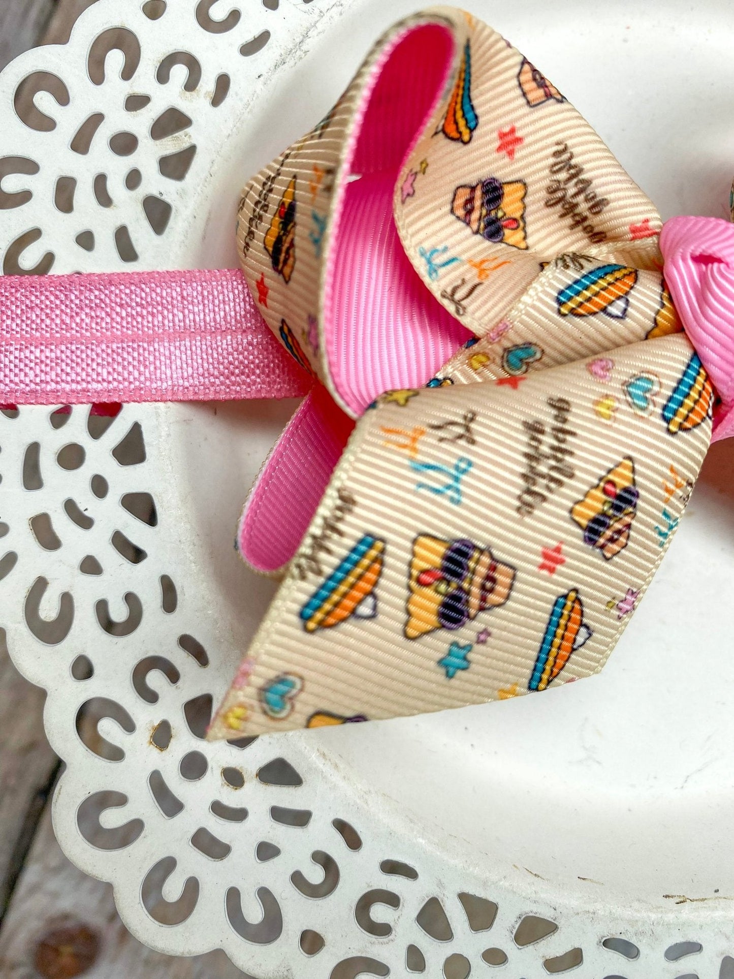 Trendy Turkey Double Layer Hair Bow | Clip or Headband
