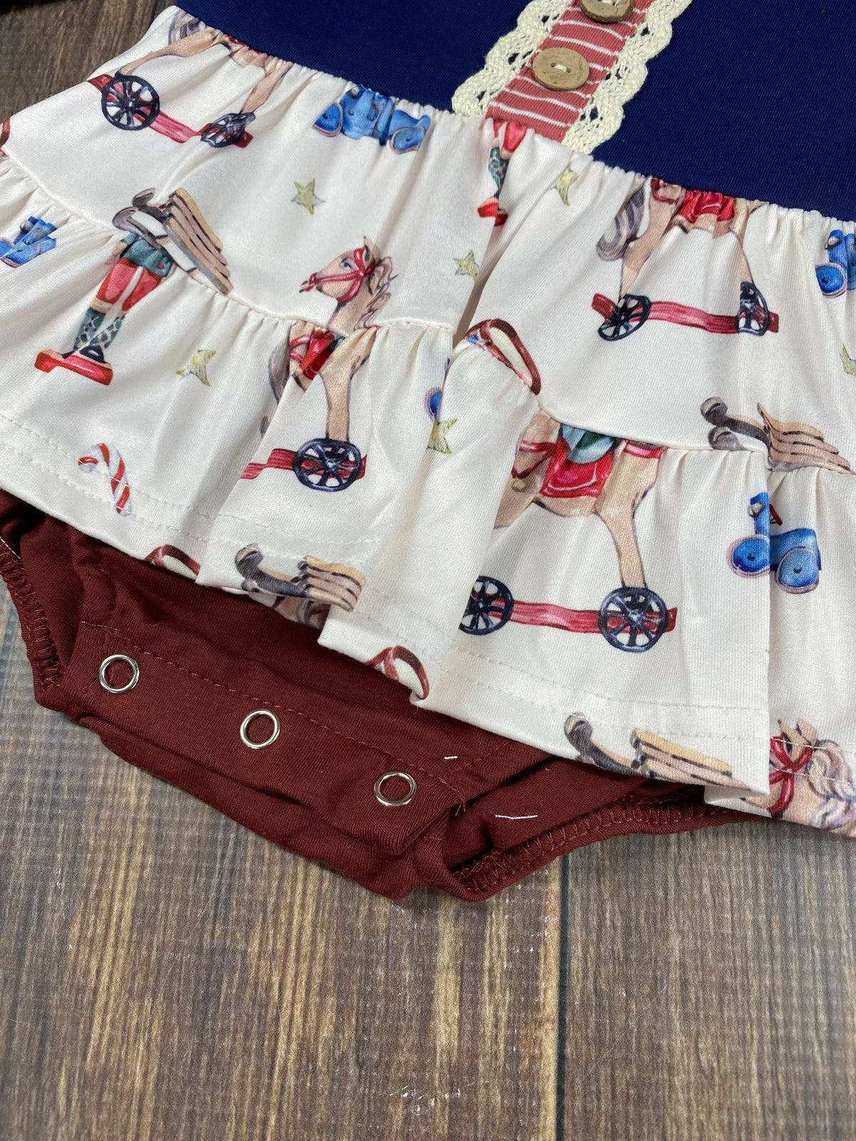 Vintage Christmas Toys Girls Infant Romper