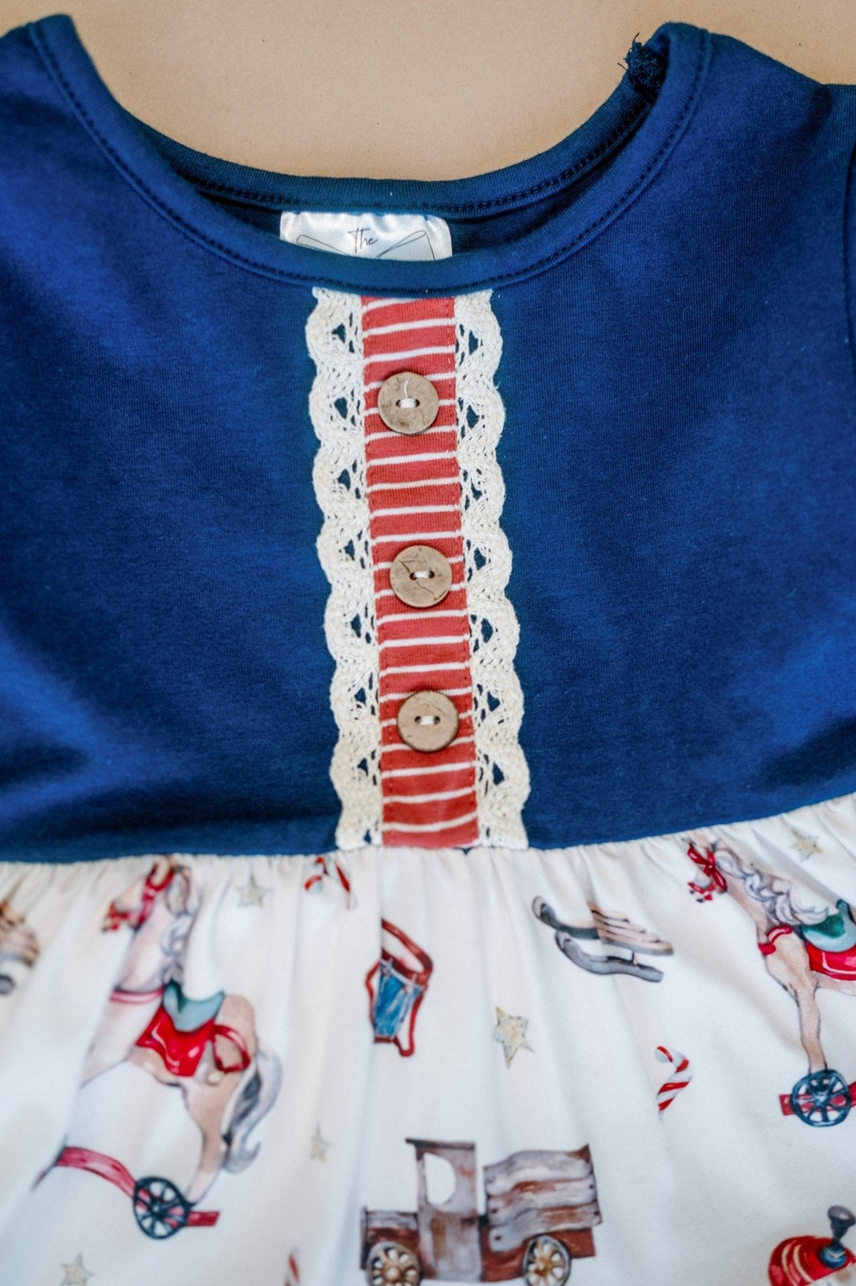 Vintage Christmas Toys Girls Tunic Top and Leggings Set