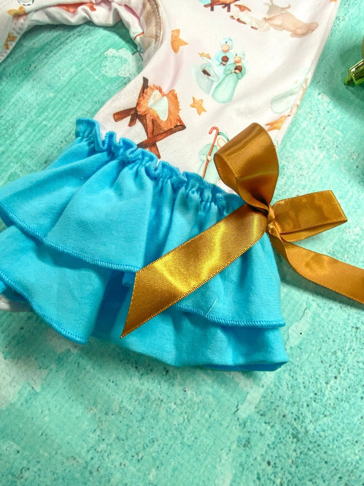 Vintage Nativity Scene Girls Infant Onesie