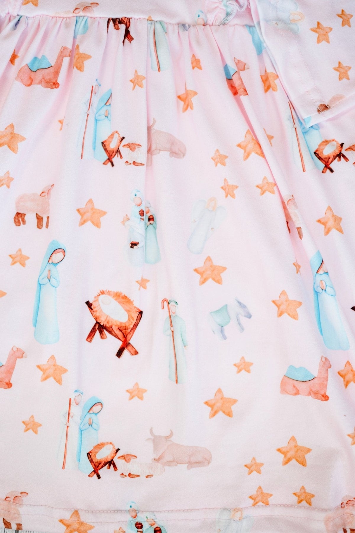 Vintage Nativity Scene Girls Twirl Dress