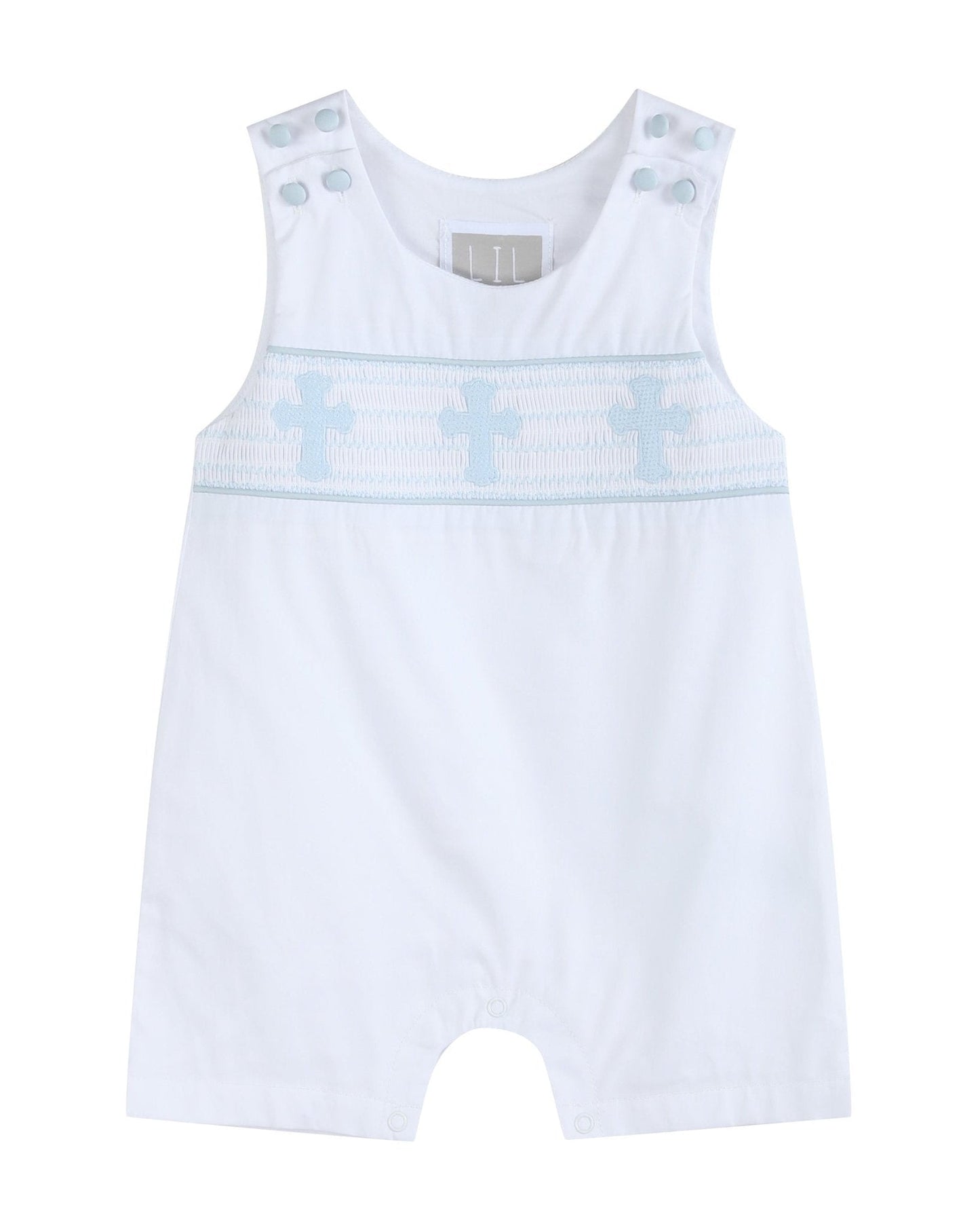 White and Blue Holy Smocked Jon Jon