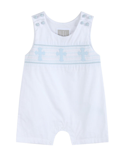 White and Blue Holy Smocked Jon Jon
