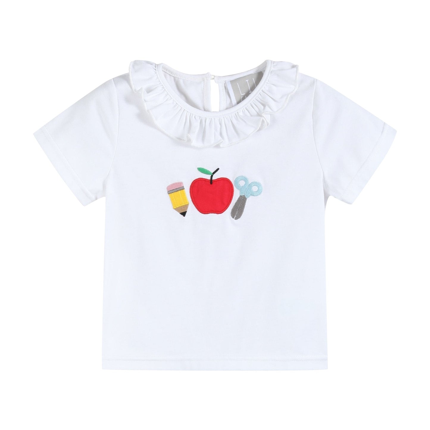 White School Ruffle Top and Blue Skort Set