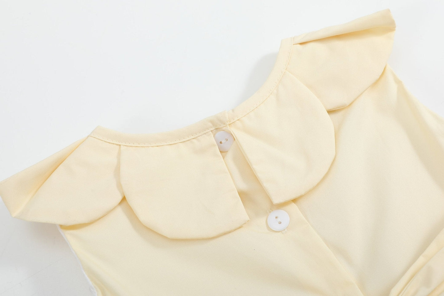 Yellow Petal Collared Smocked Dress
