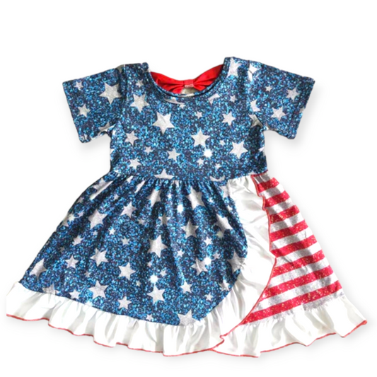 red, white and blue dress