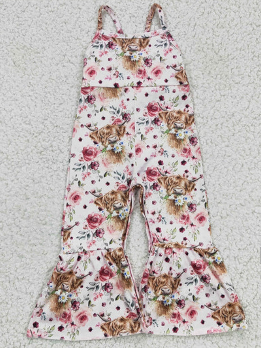 Highland floral cow tank romper