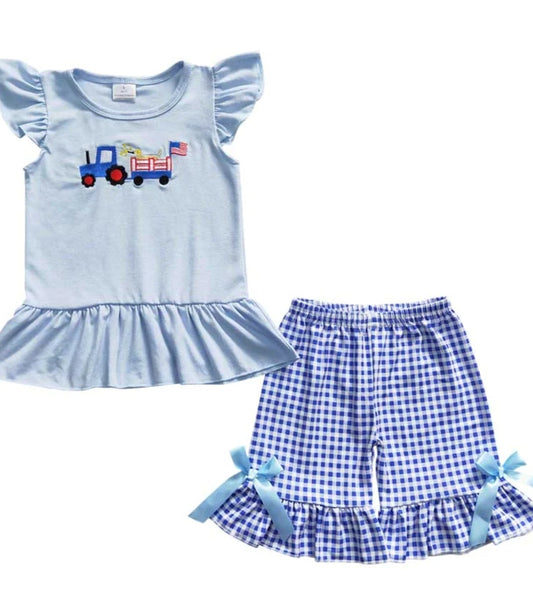 Girls short set 4th of July