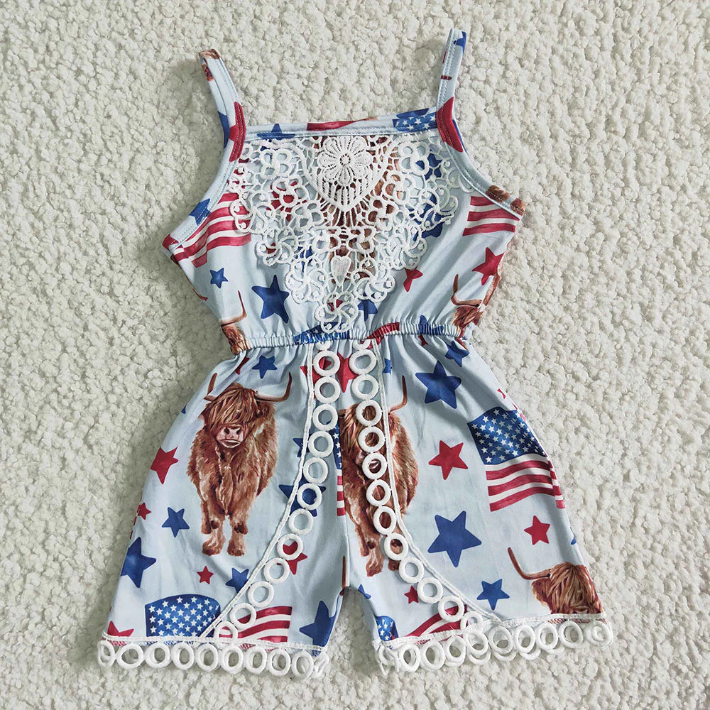 cow romper 4th of july