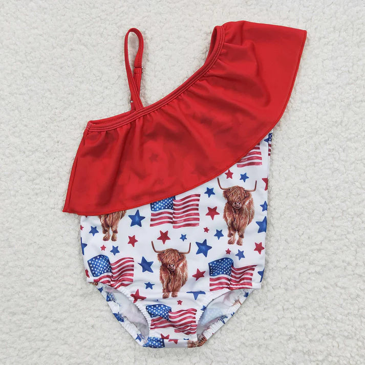 red white and blue swim